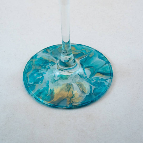 Martini Glass with Unique Painted Base