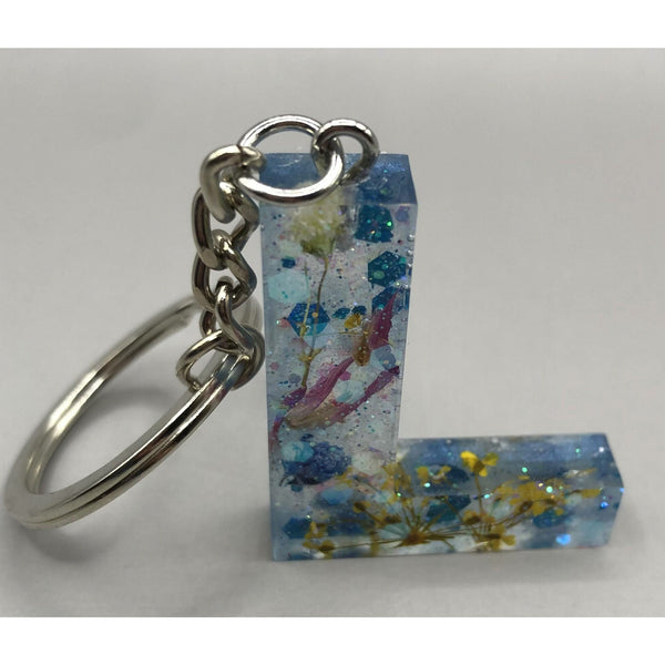Floral Initial Keychains