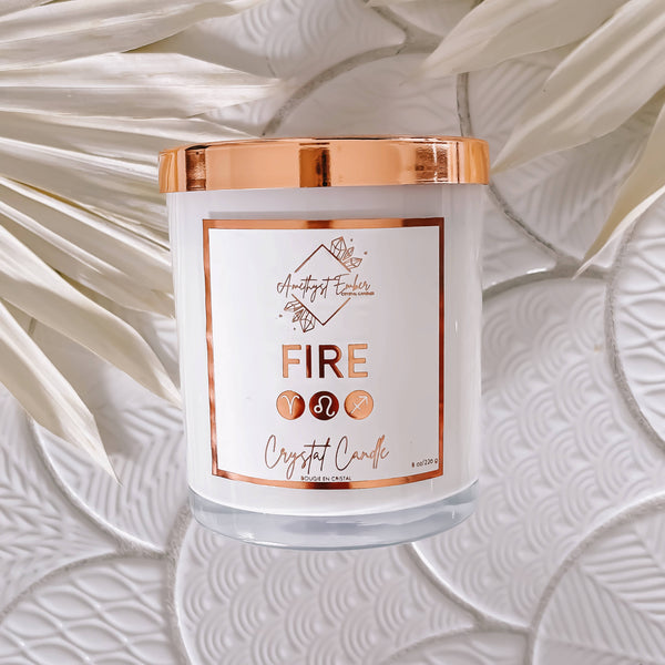 Amethyst Ember | Fire Element Crystal Candle