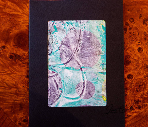 Original Acrylic Print Greeting Cards on Black with envelopes