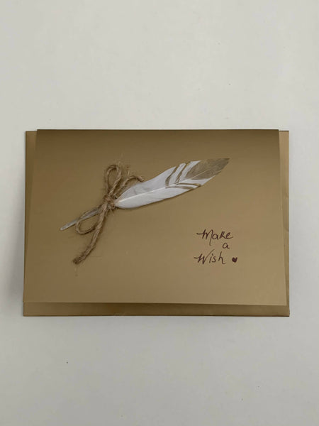 Feather Card on Gold - 7 different message options