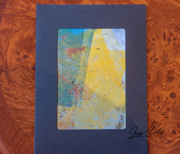 Original Acrylic Print Greeting Cards on Black with envelopes