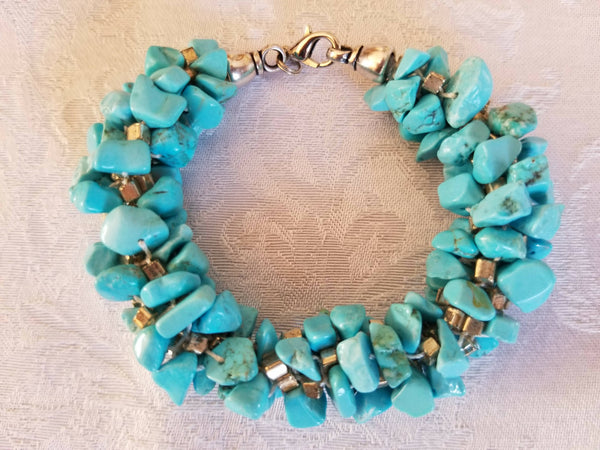 Chunky Gemstone Chip Kumihimo Bracelet