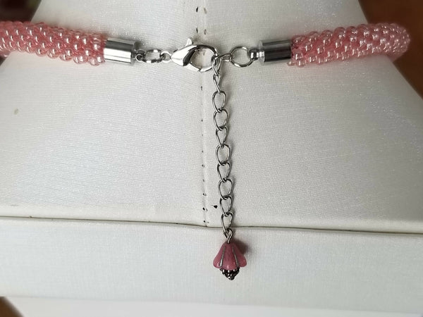 Lamp Work Pendant Kumihimo Necklace