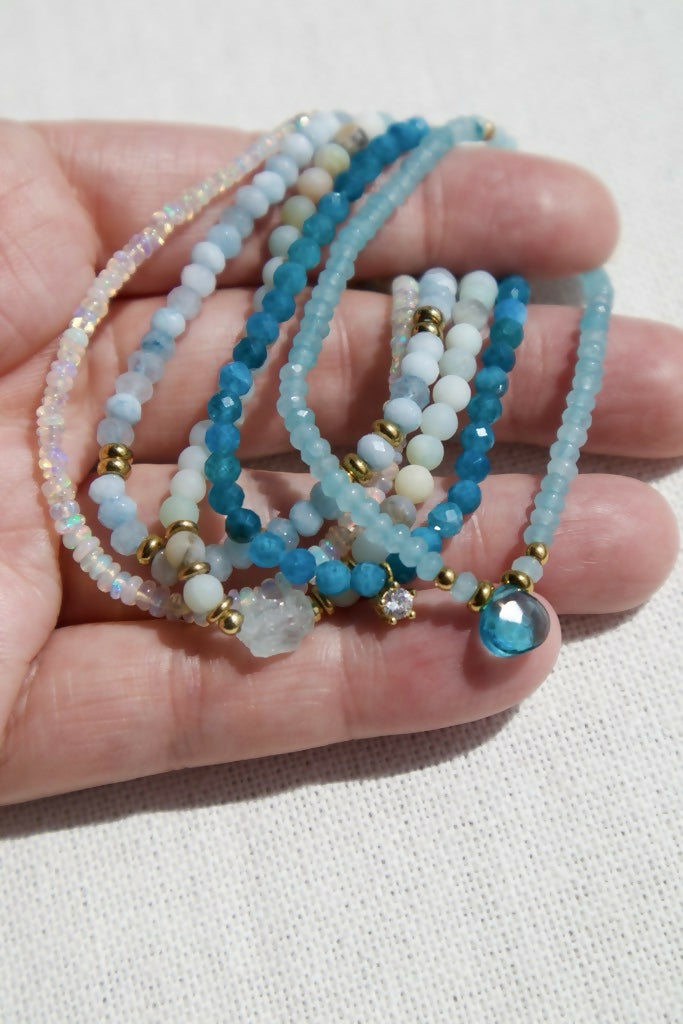 Amazonite & Raw Aquamarine Bracelet