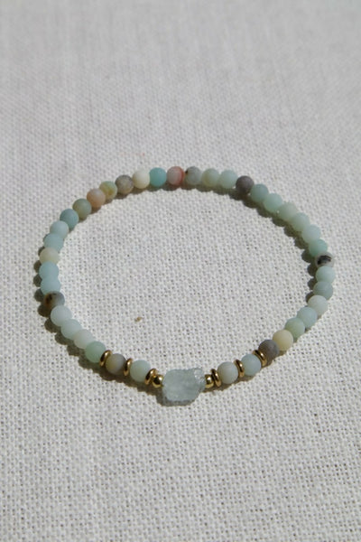 Amazonite & Raw Aquamarine Bracelet