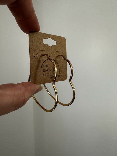 Large Heart Hoops - Gold - Unique Town Boutique