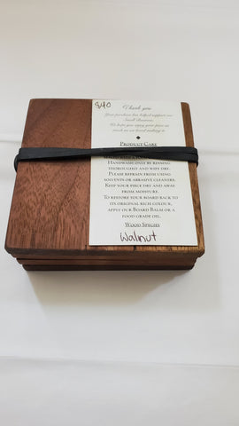 4pc. Walnut Wood Coasters Set