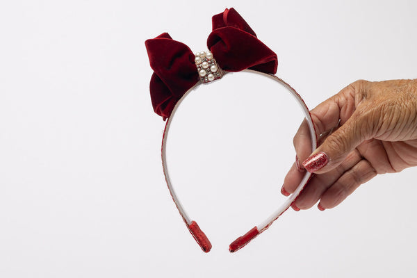 Girls Christmas Bow Headband - Unique Town Boutique