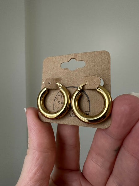 Chunky Mini Hoops - Gold