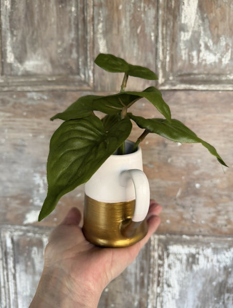 Plant (faux) in pitcher
