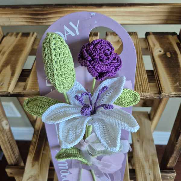Yarn By Zee -Crochet Flower (Single Stem)