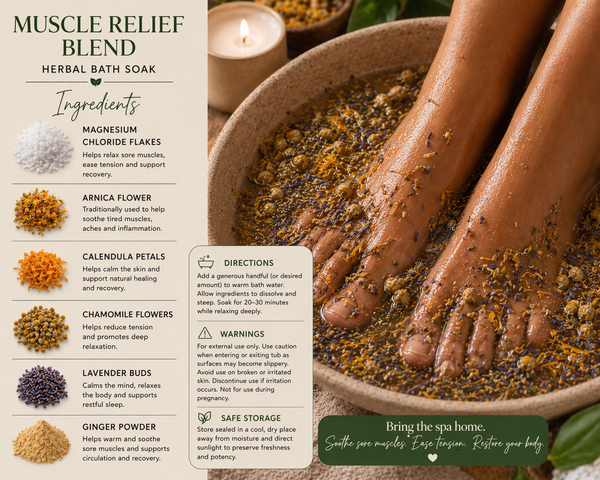 Muscle Relief Herbal Bath Soak - Unique Town Boutique