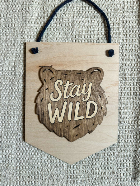 Wooden Pennant Flag Wall Decor - Nursery Decor - Kids Room Decor