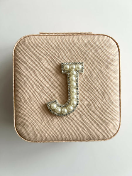 Pearl + Crystal Initial Jewellery Box (A-J) - Unique Town Boutique