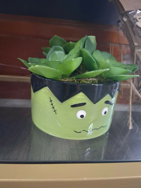 Frankenstein (faux) Succulent Pot