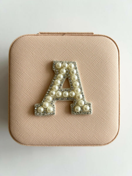 Pearl + Crystal Initial Jewellery Box (A-J) - Unique Town Boutique