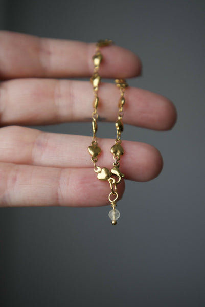 Puffy Heart Bracelet - Gold