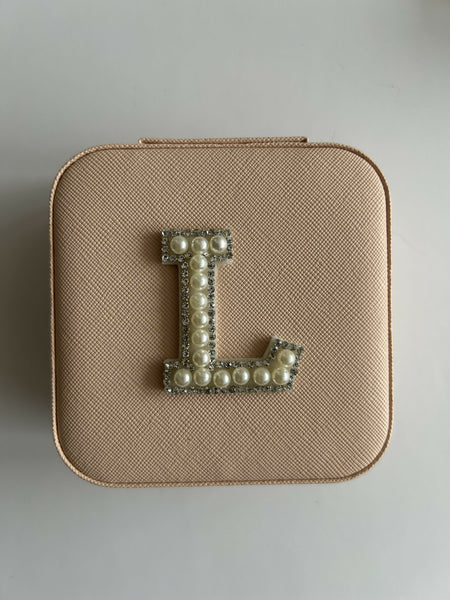 Pearl + Crystal Initial Jewellery Box (K-S) - Unique Town Boutique