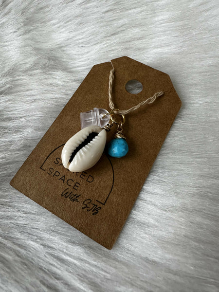 Cowrie & Turquoise Kindle Charm