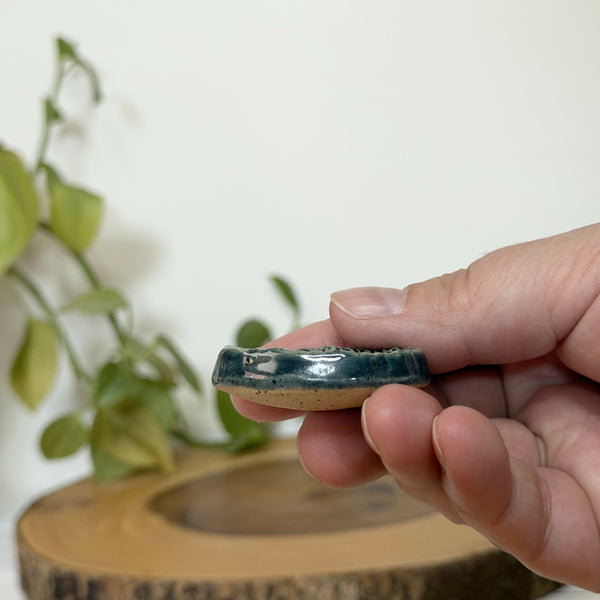 Blue wave patterned calming stone