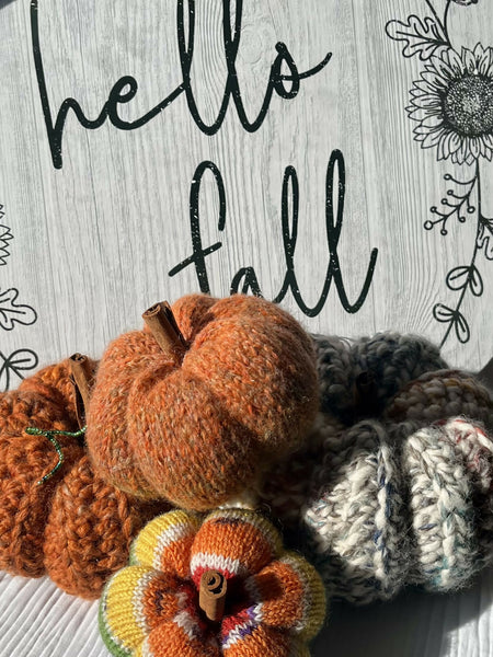 crochet and knit pumpkins