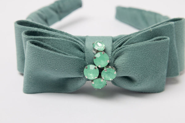 Aqua Blue Bow Headband