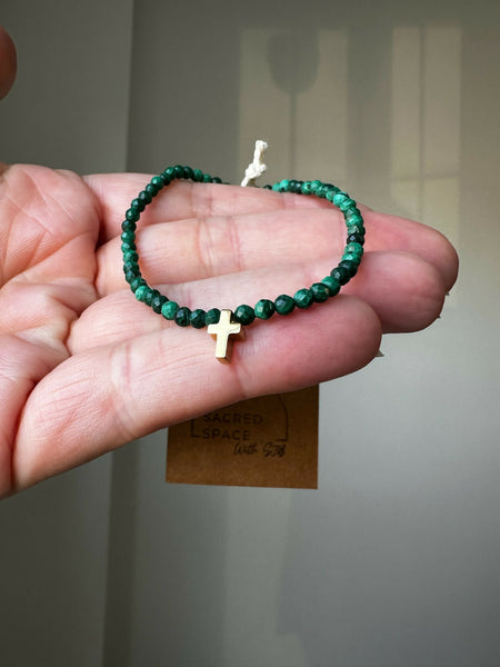 Malachite Cross Bracelet