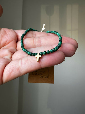 Malachite Cross Bracelet