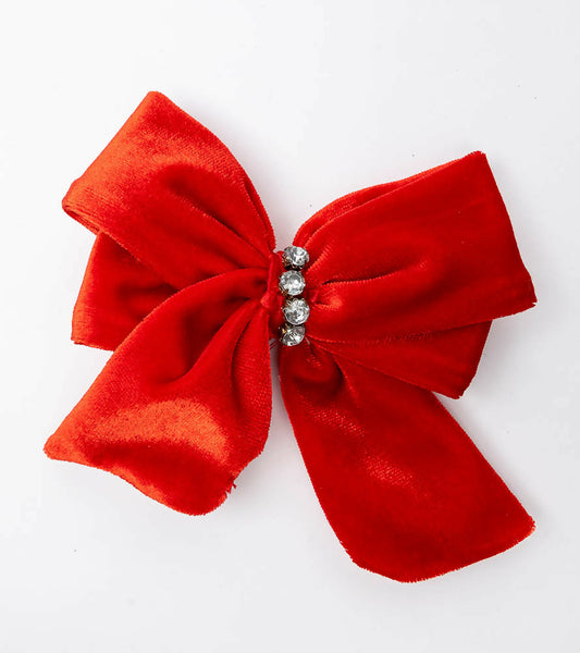 Red Velvet Hair Bow Clip for Girls