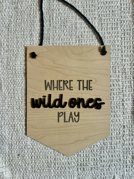 Wooden Pennant Flag Wall Decor - Nursery Decor - Kids Room Decor