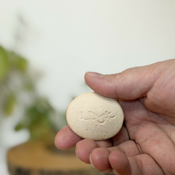 White leaf patterned calming stone