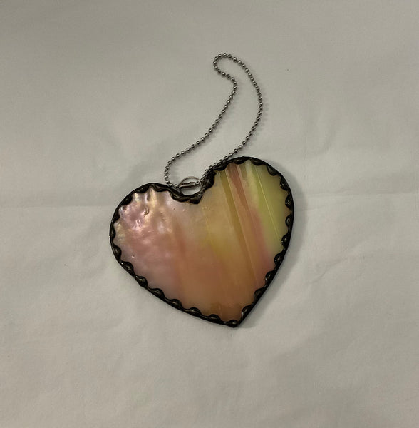 Stained glass small heart - Orange