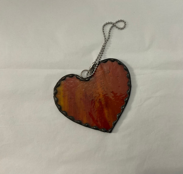 Stained glass small heart - Orange