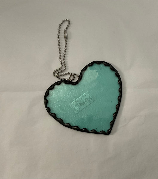 Stained glass small heart - Blue