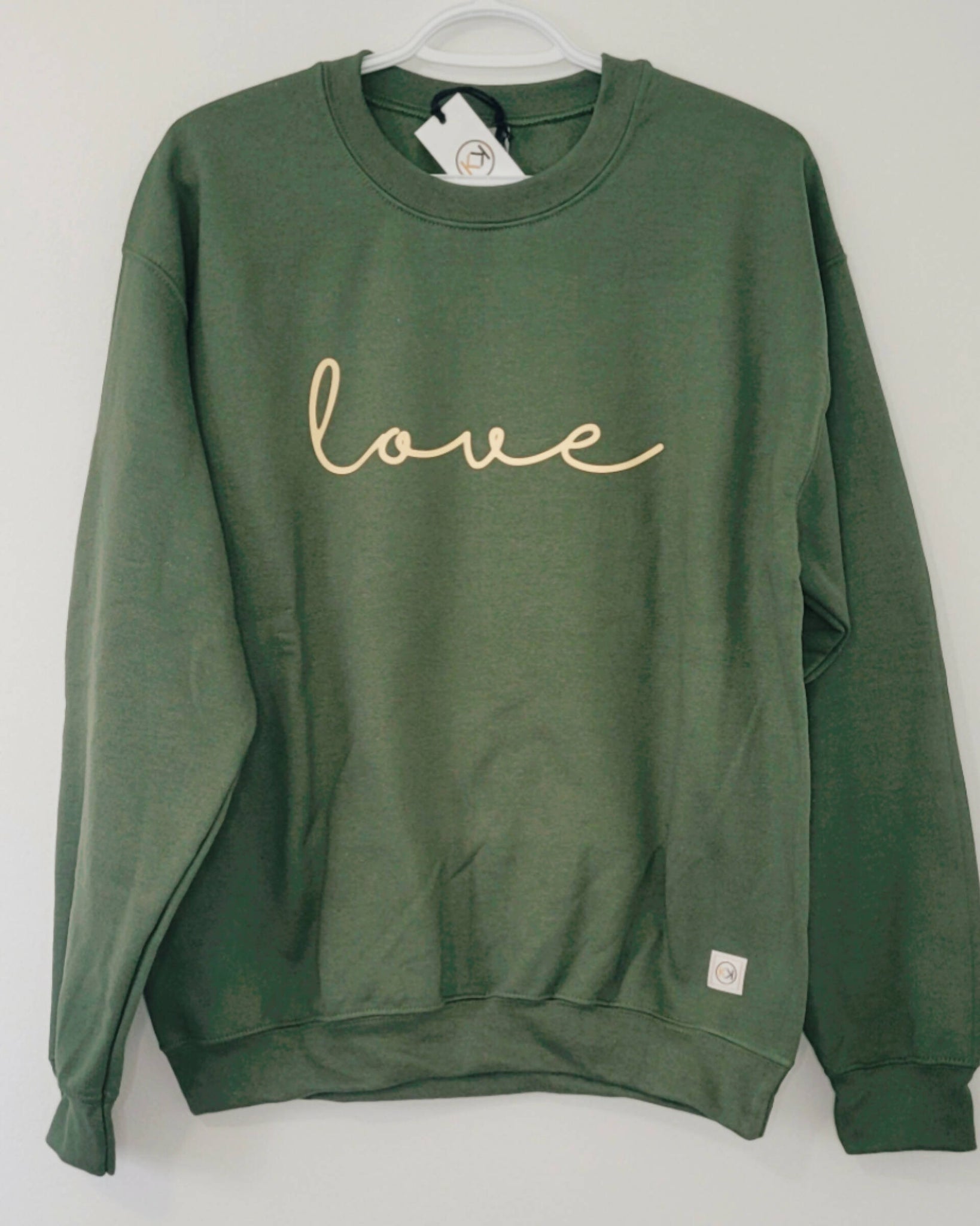 Adult Love Crewneck Sweatshirt - Army Green