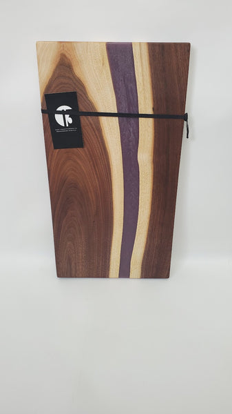 Large Walnut Board with Purple Epoxy