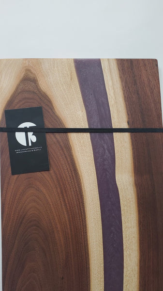 Large Walnut Board with Purple Epoxy