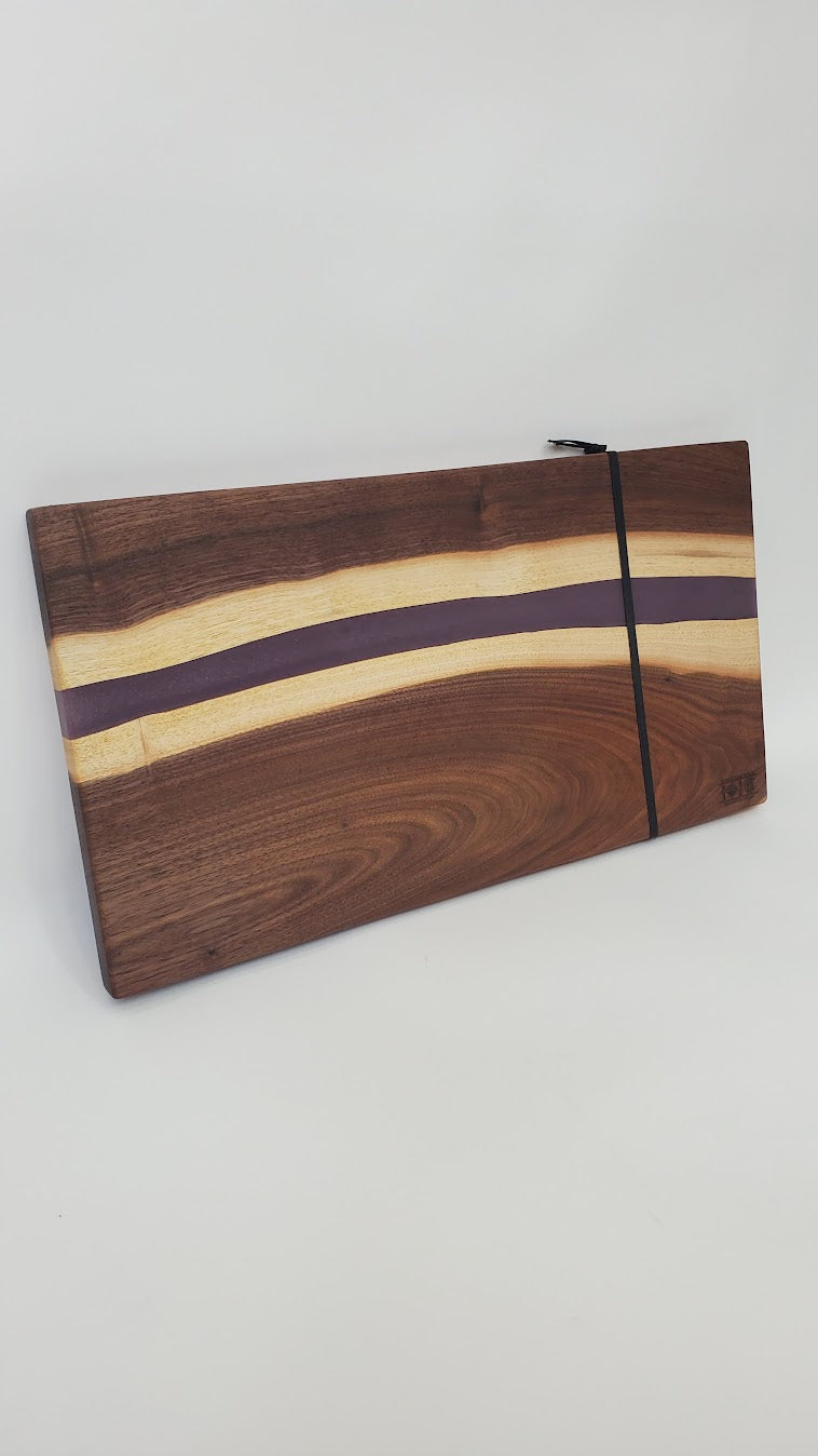 Large Walnut Board with Purple Epoxy