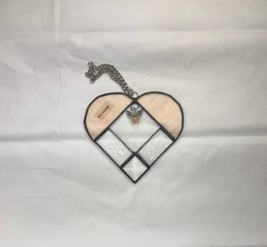 Stained glass large heart - Peach