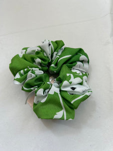 Green Floral Scrunchie