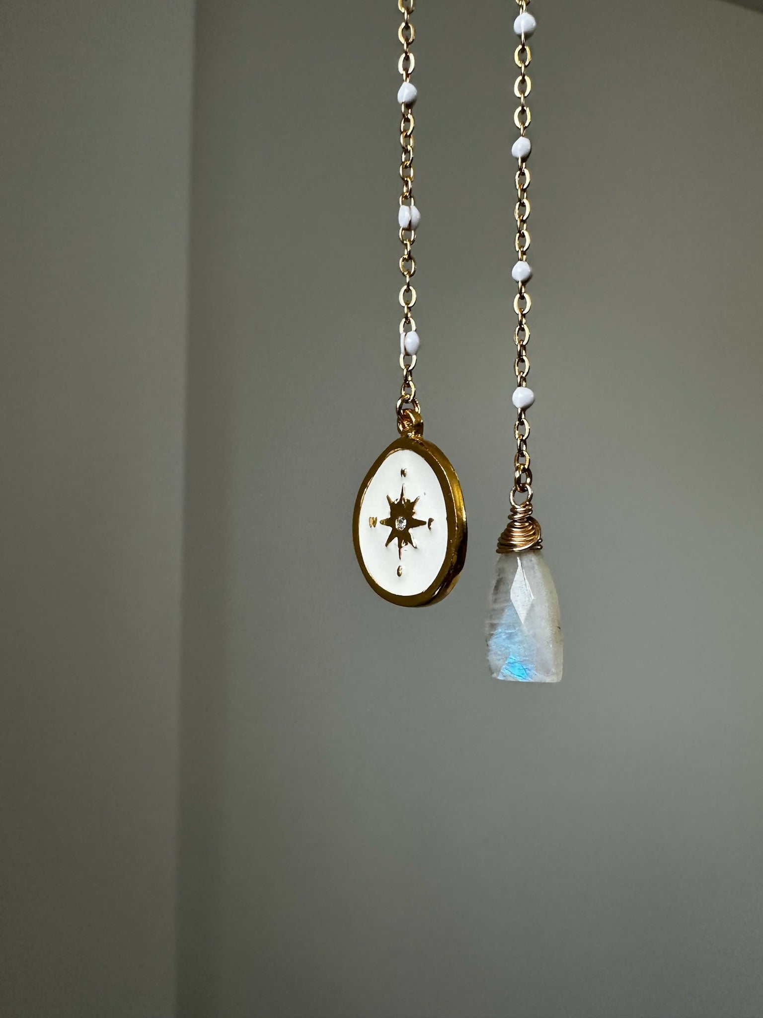 Compass Charm & Moonstone Bookmark