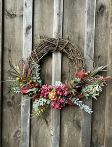 Pomegranates & Succulents - Autumn Wreath