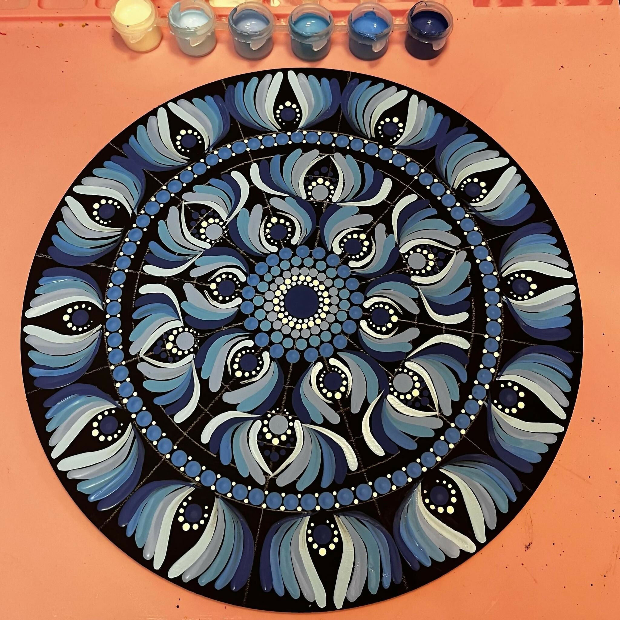 Blue mandala round