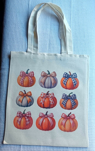 Canvas Tote Bag ~ Pumpkins galore!