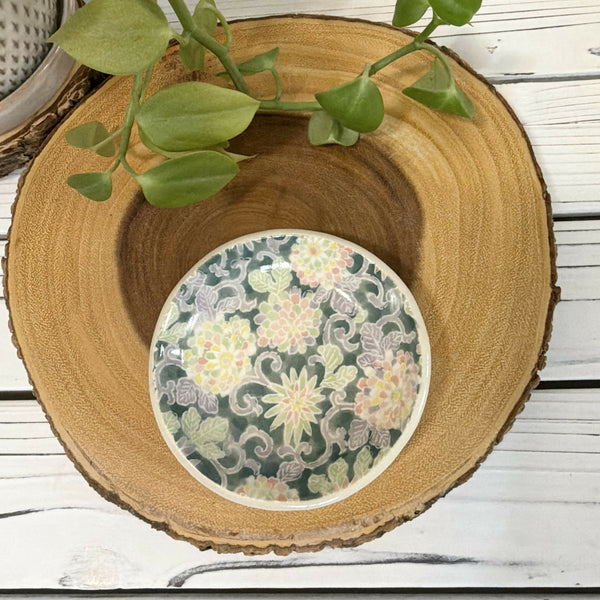 Water colour floral ring dish