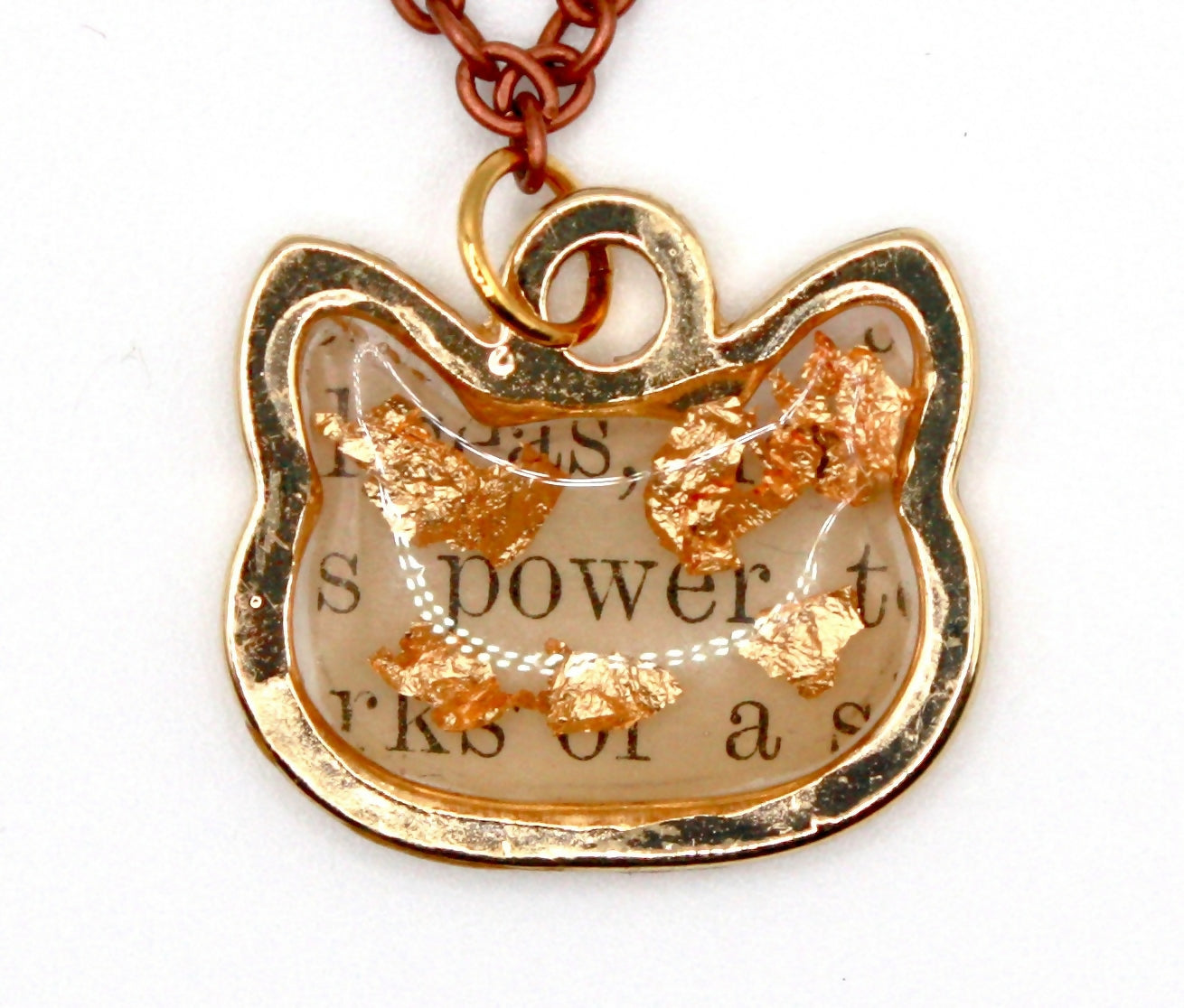 Cat Book Page Necklace 2