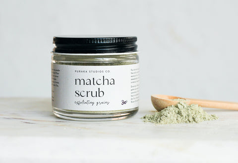 Matcha scrub exfoliating grains