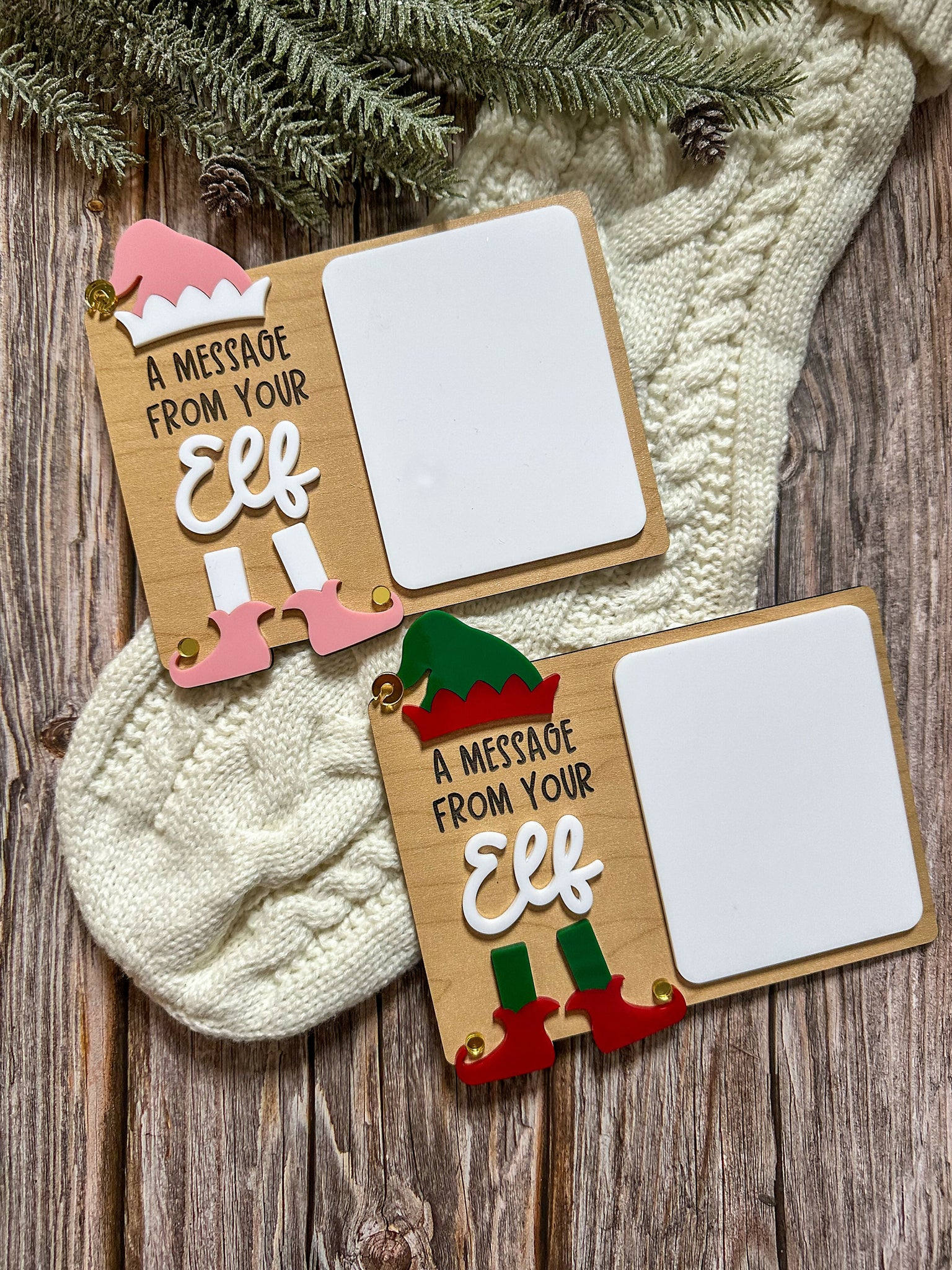 A Message from Your Elf – Erasable Message Board Pink/White