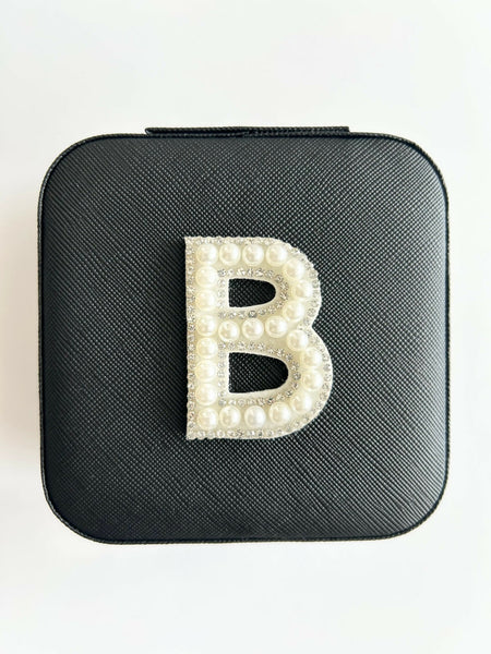 Pearl + Crystal Initial Jewellery Box (A-J) - Unique Town Boutique